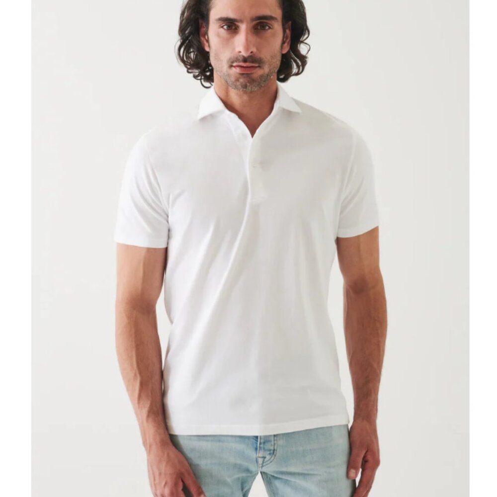 NEW Patrick Assaraf Pima Cotton Stretch Polo Shirt Size S